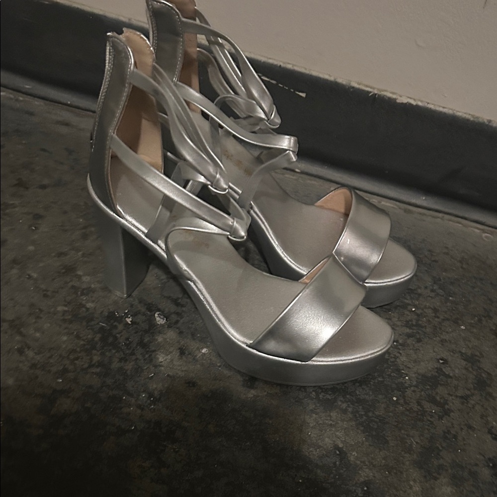 Elegant Silver Women's Heels